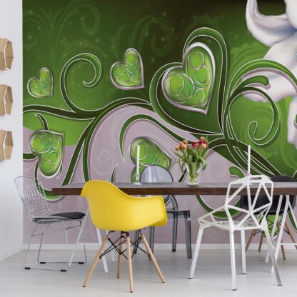 Lily Hearts Green Swirls(705WM)