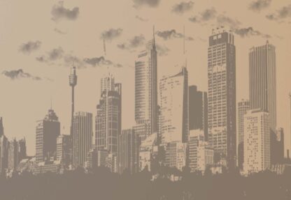 Sepia City Skyline(8-026WM) - Image 2