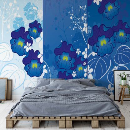 Flowers Blue Modern Design(853WM)