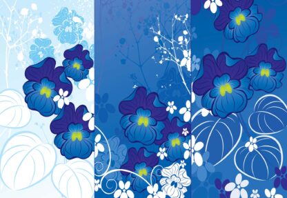 Flowers Blue Modern Design(853WM) - Image 2