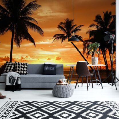 Beach Tropical Sunset Palms(888WM)