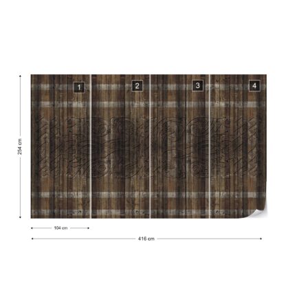 Dark Wood Planks Pattern(1199WM) (416X254cm XXXL) - Image 3