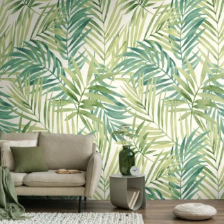 Troopilise lehemustriga fliistapeet Livingwalls The Wall 4 – roheline – 388552