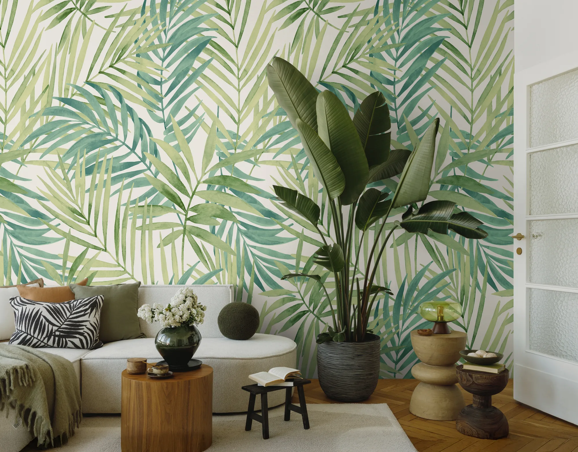 Troopilise lehemustriga fliistapeet Livingwalls The Wall 4 – roheline – 388552 - Image 3