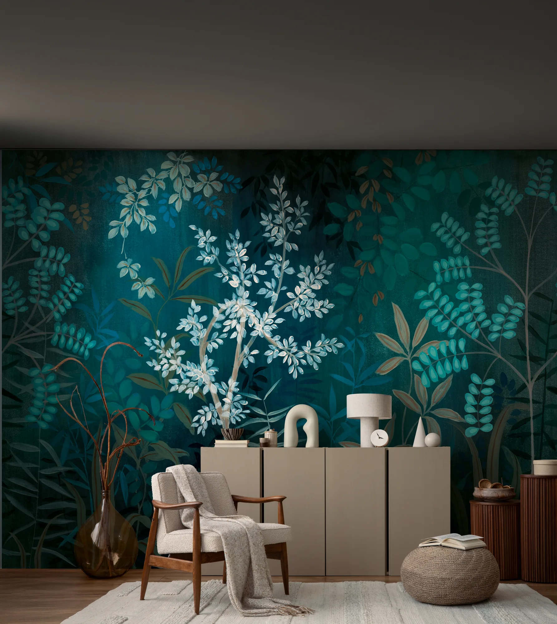 Troopilise lehemustriga fliistapeet Livingwalls The Wall 4 – sinine – 396141