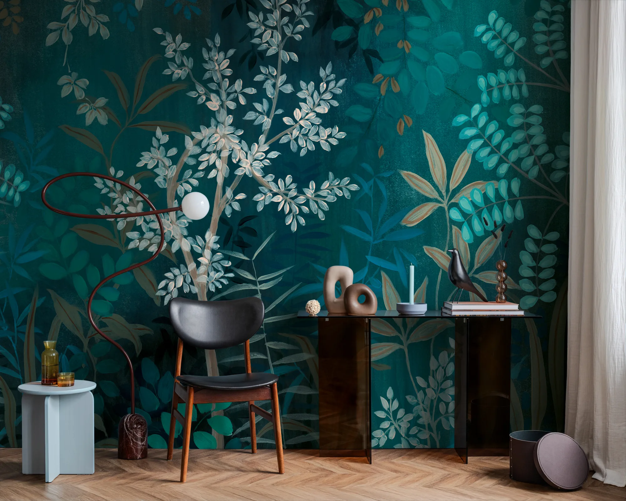 Troopilise lehemustriga fliistapeet Livingwalls The Wall 4 – sinine – 396141 - Image 3