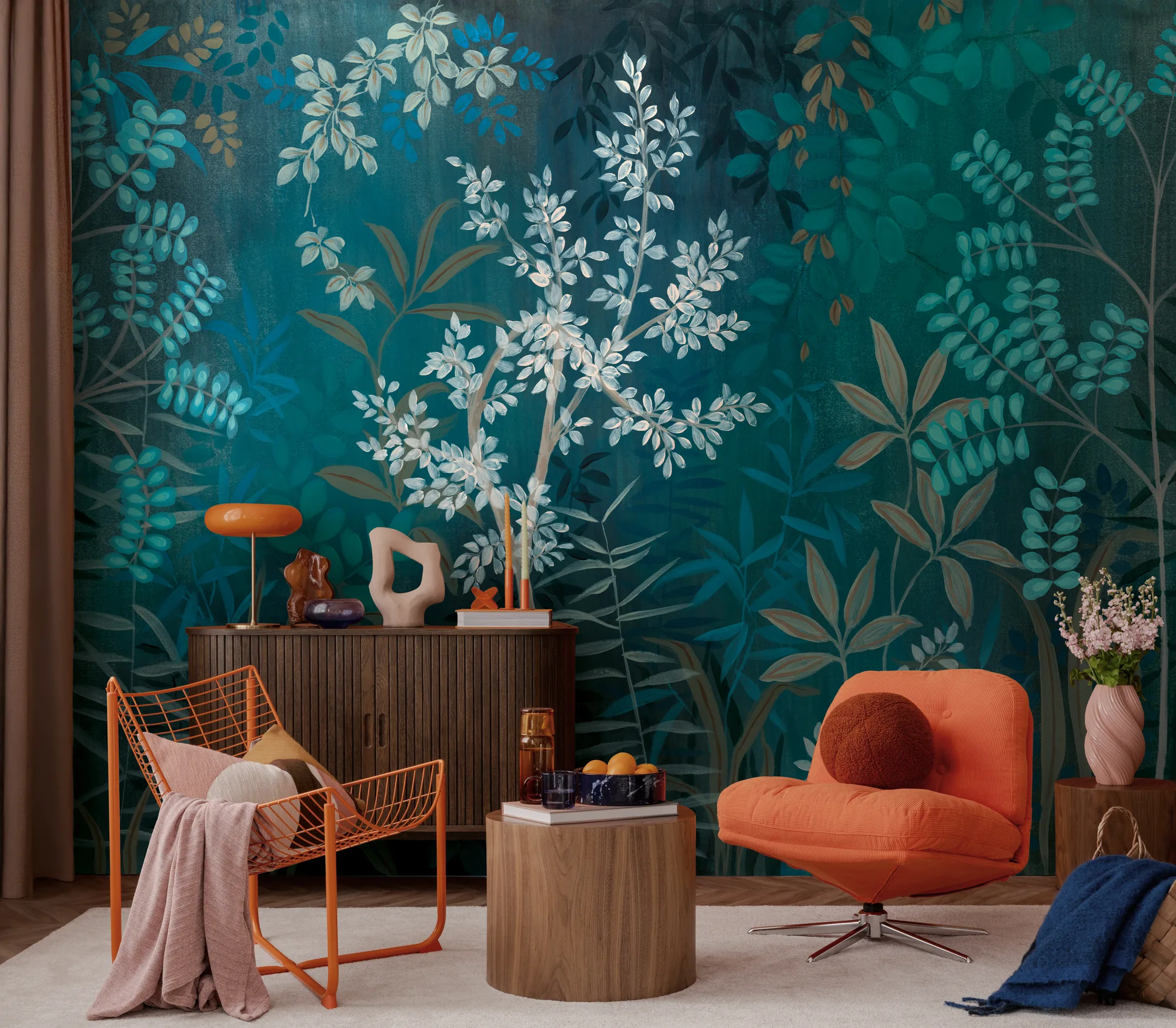 Troopilise lehemustriga fliistapeet Livingwalls The Wall 4 – sinine – 396141 - Image 4