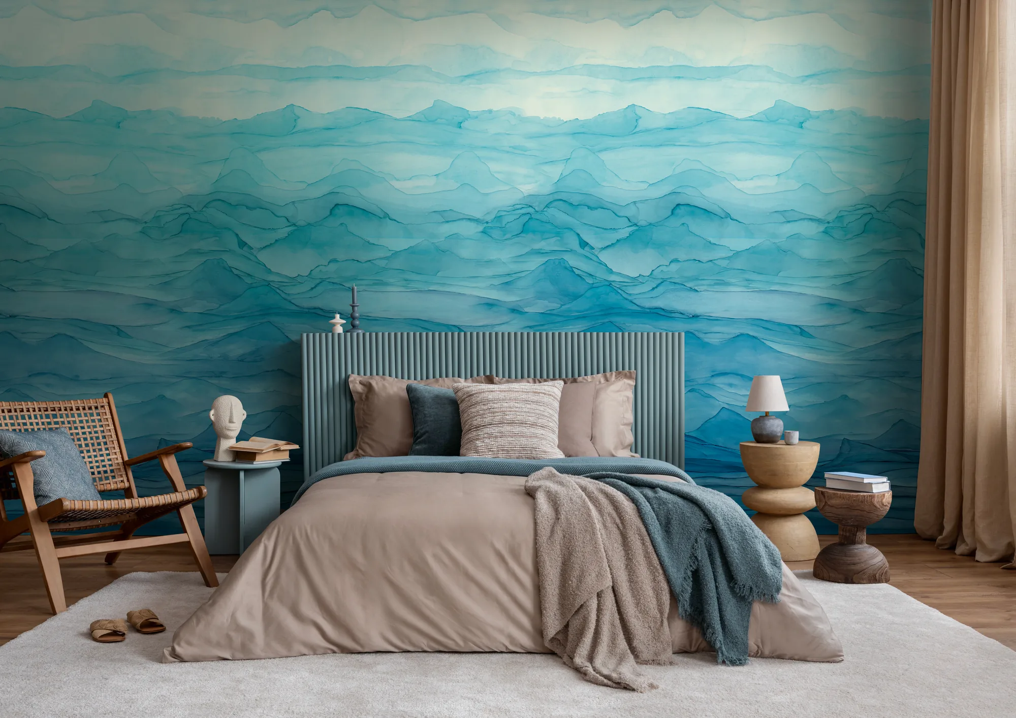 Abstraktse mustriga fliistapeet Livingwalls The Wall 4 – sinine – 398181 - Image 3