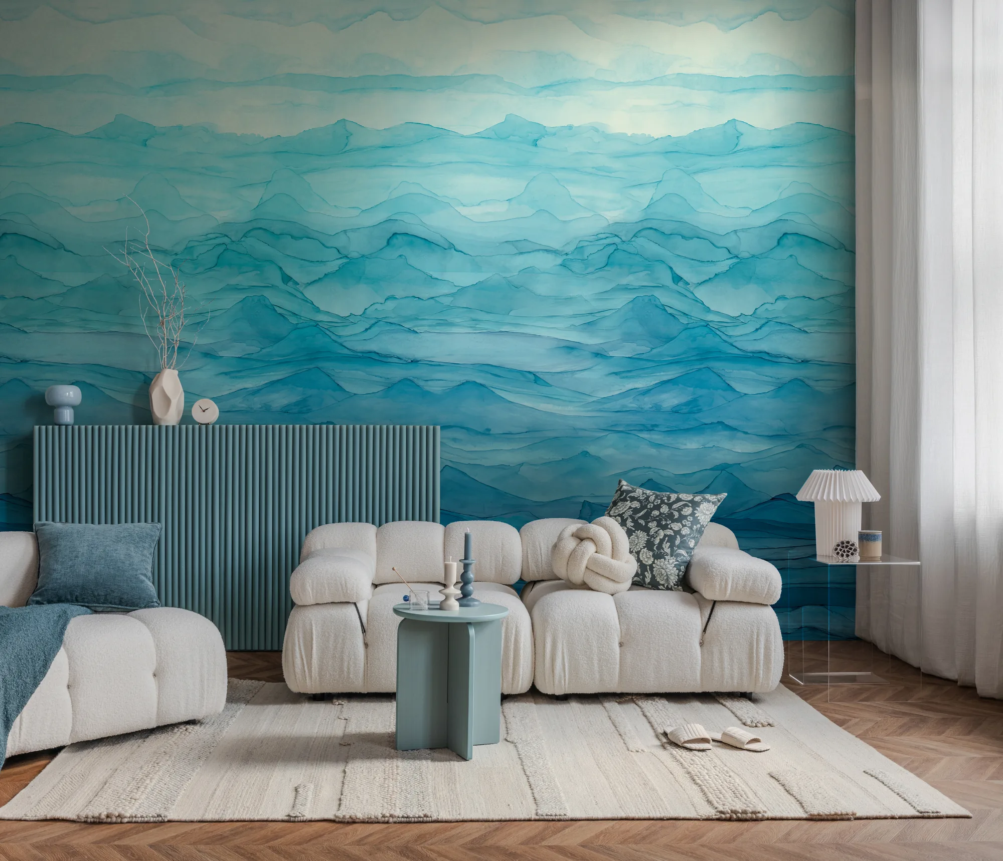 Abstraktse mustriga fliistapeet Livingwalls The Wall 4 – sinine – 398181 - Image 4