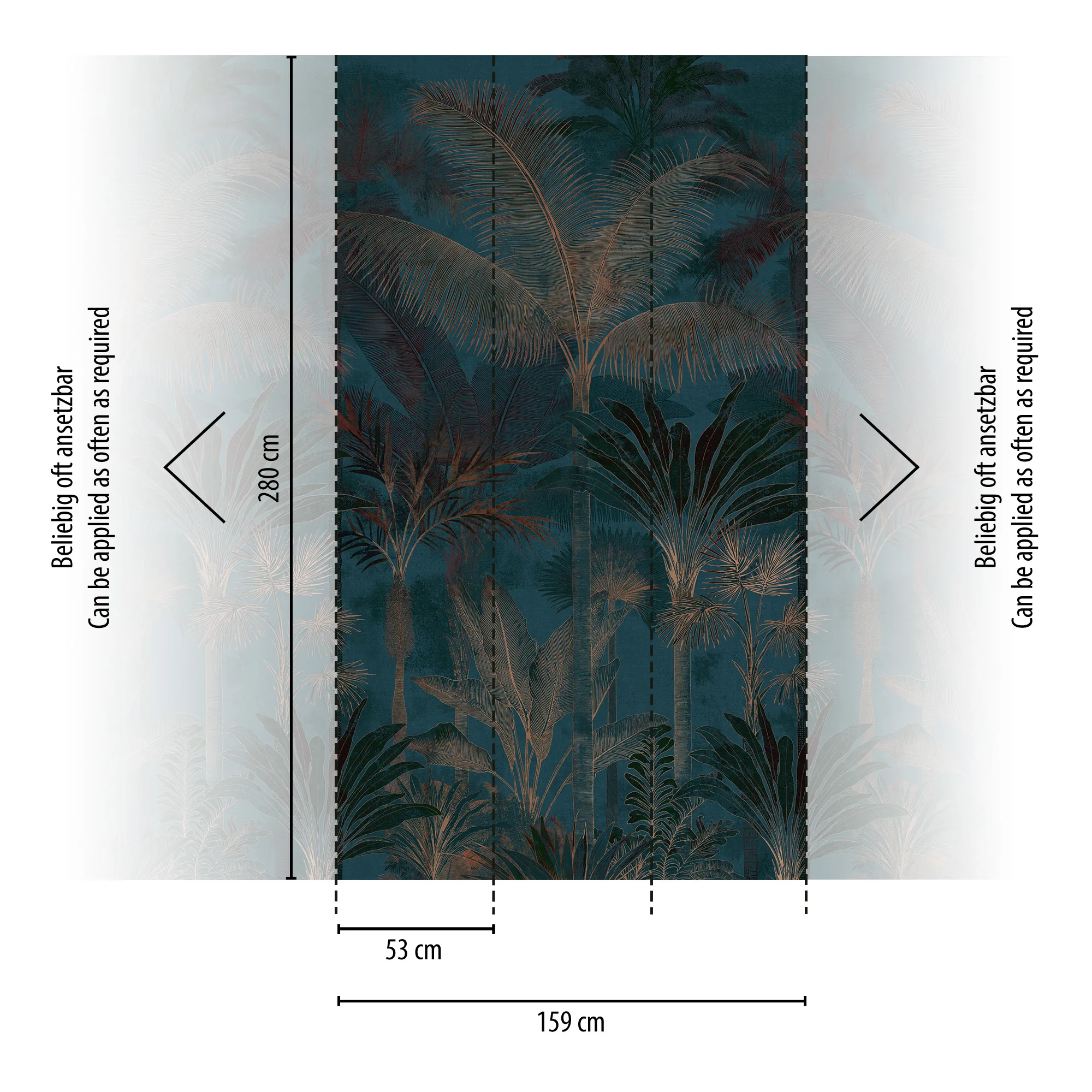 Palmimustriga pilditapeet sinine ja pruun Cuba II – 761906 - Image 2