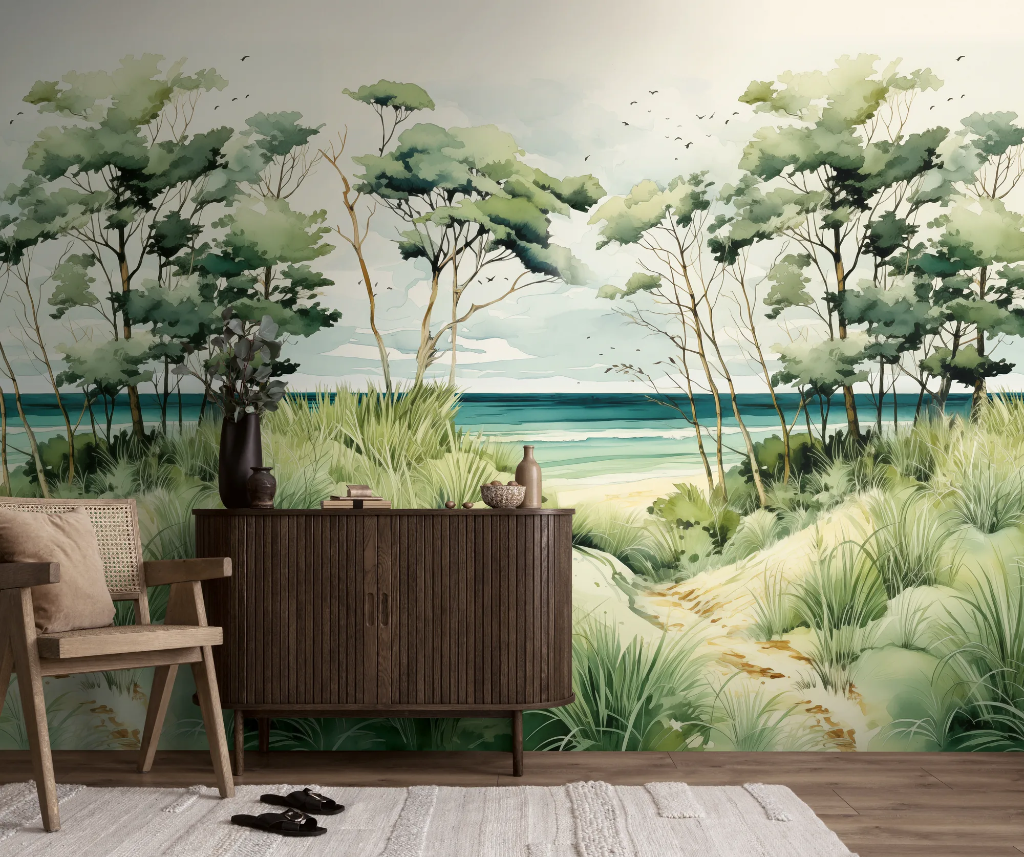 Metsamotiiviga fliistapeet Livingwalls The Wall 4 – sinine – 781231