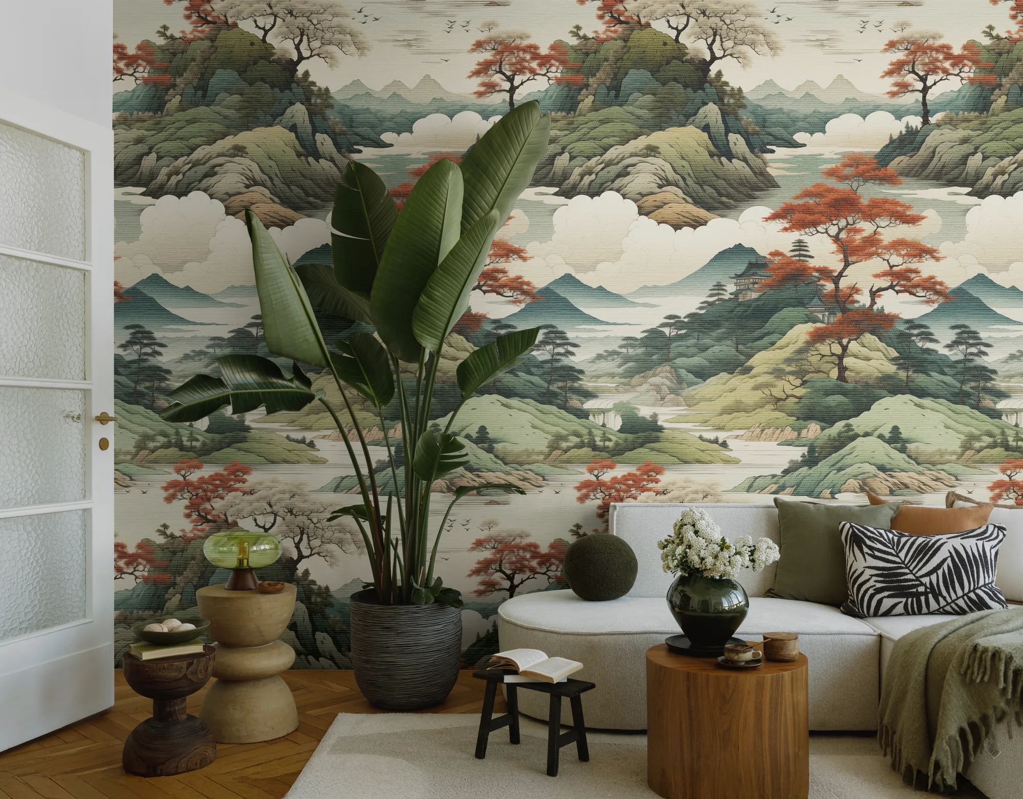 Maastikumotiiviga fliistapeet Livingwalls The Wall 4 – beež – 790154