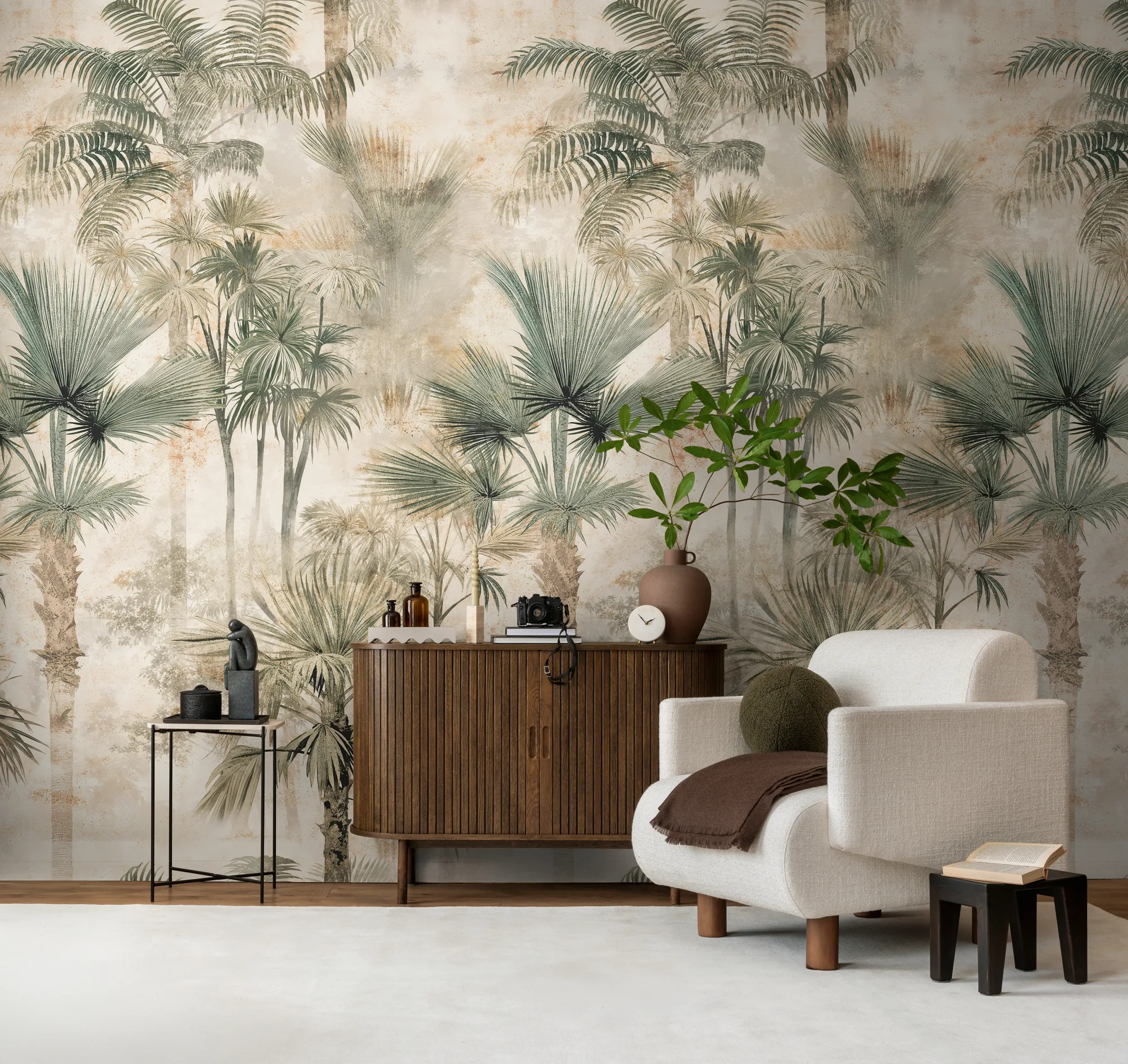 Troopilise lehemustriga fliistapeet Livingwalls The Wall 4 – beež – 790157