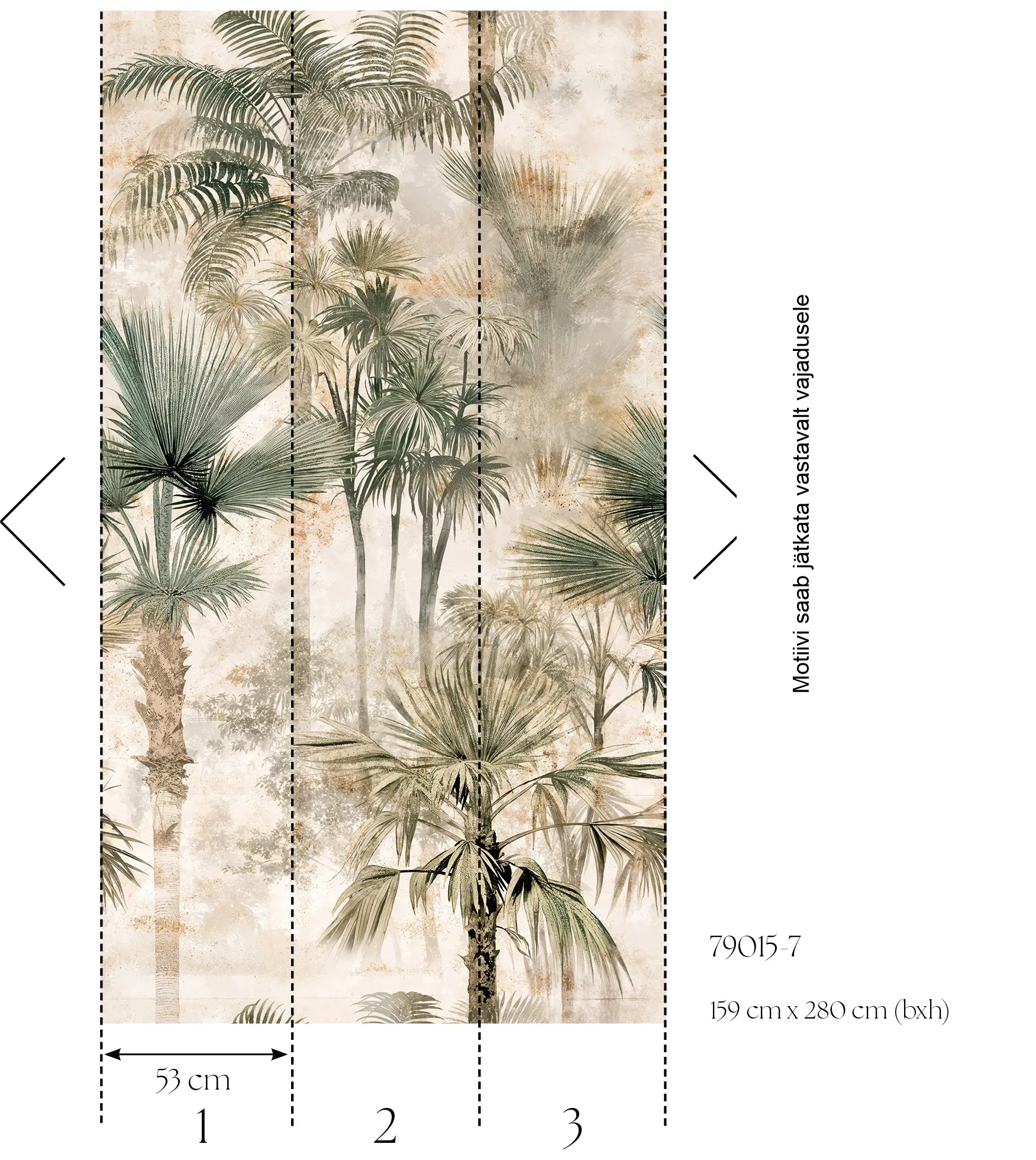 Troopilise lehemustriga fliistapeet Livingwalls The Wall 4 – beež – 790157 - Image 2
