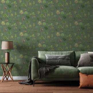 Lillemustriga fliistapeet roheline ja beež PintWalls III – 791712