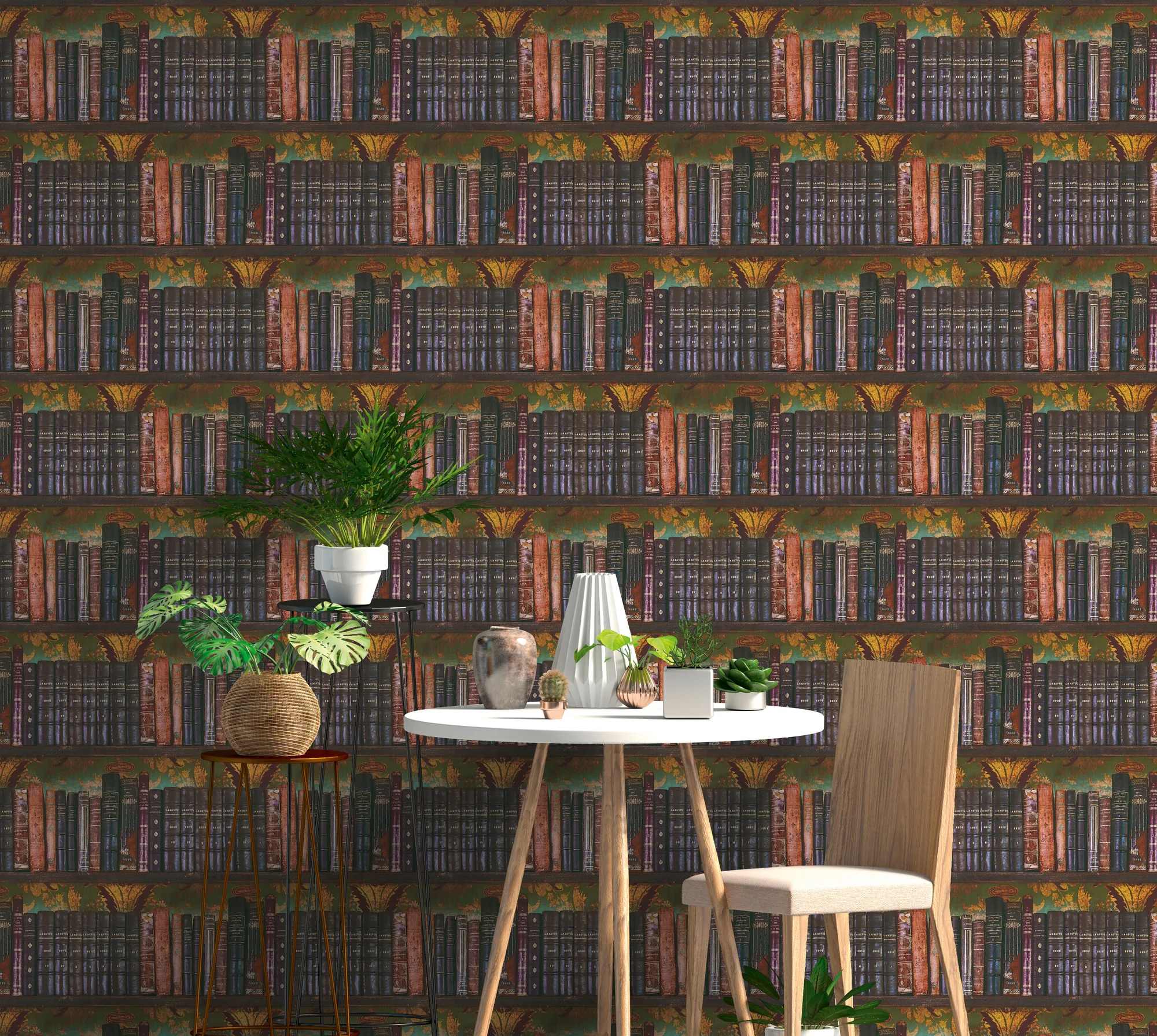 Raamaturiiuli motiiviga fliistapeet roheline ja pruun PintWalls III – 791876 - Image 6