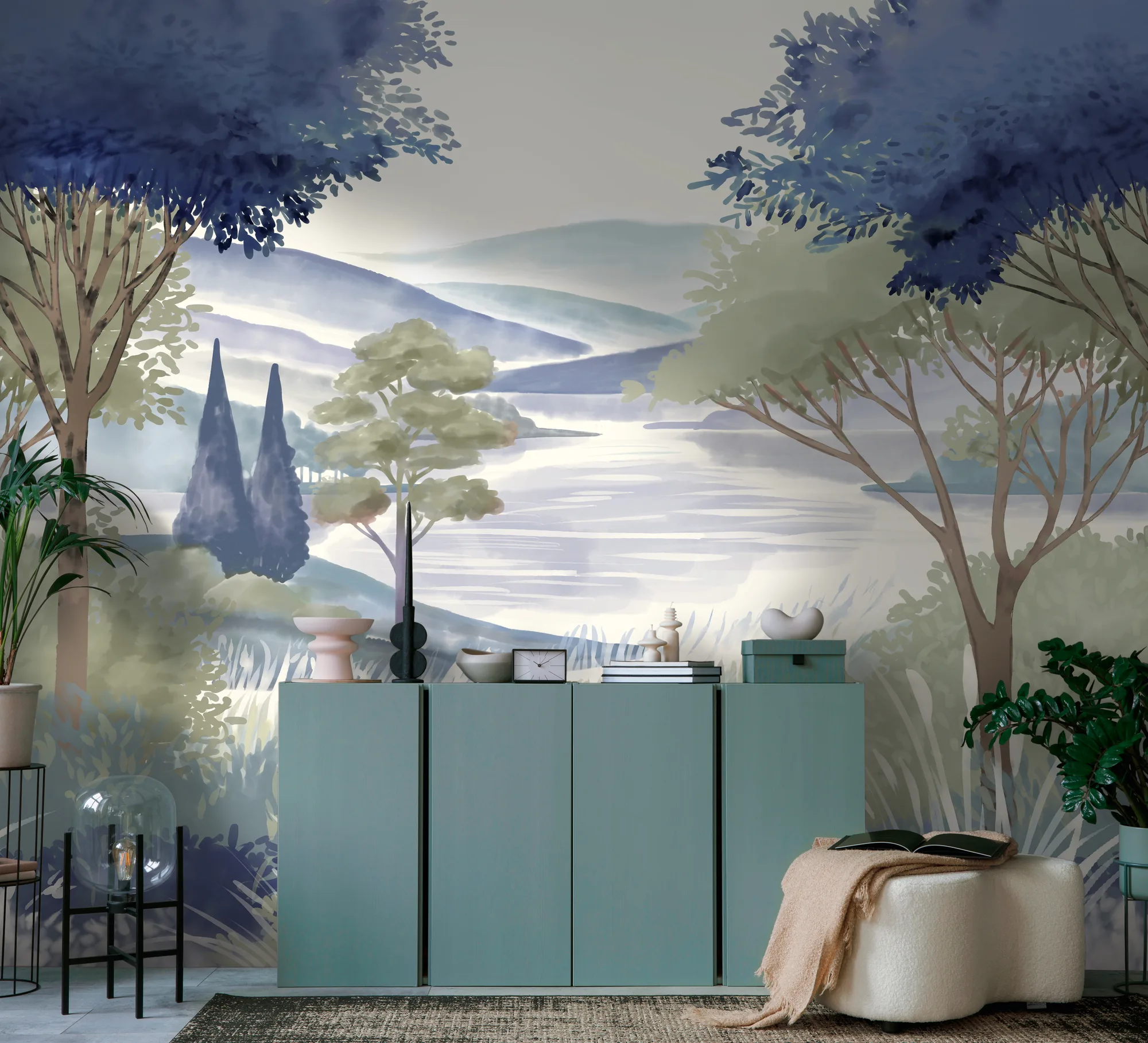 Metsamotiiviga fliistapeet Livingwalls The Wall 4 – sinine – 792224