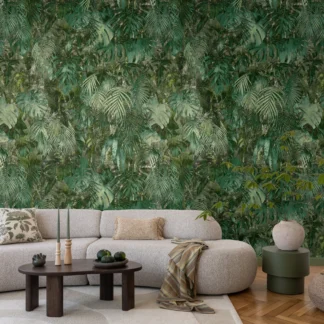 Troopilise lehemustriga fliistapeet Livingwalls The Wall 4 – roheline – 792234