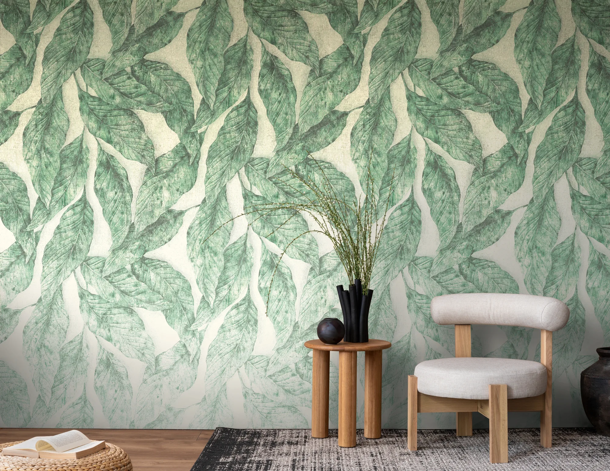 Lillemustriga fliistapeet Livingwalls The Wall 4 – roheline – 792236