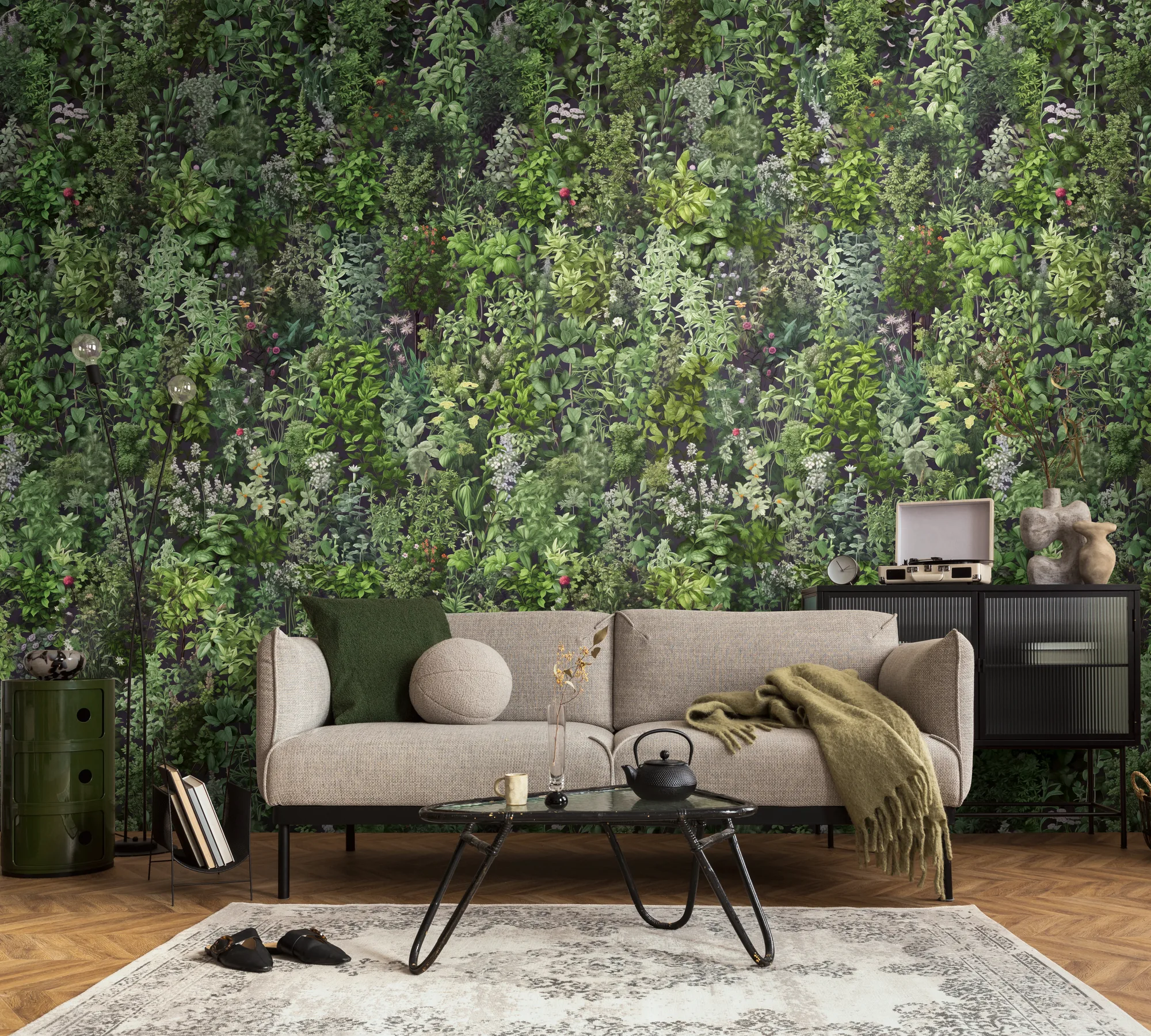 Lillemustriga fliistapeet Livingwalls The Wall 4 – roheline – 792241