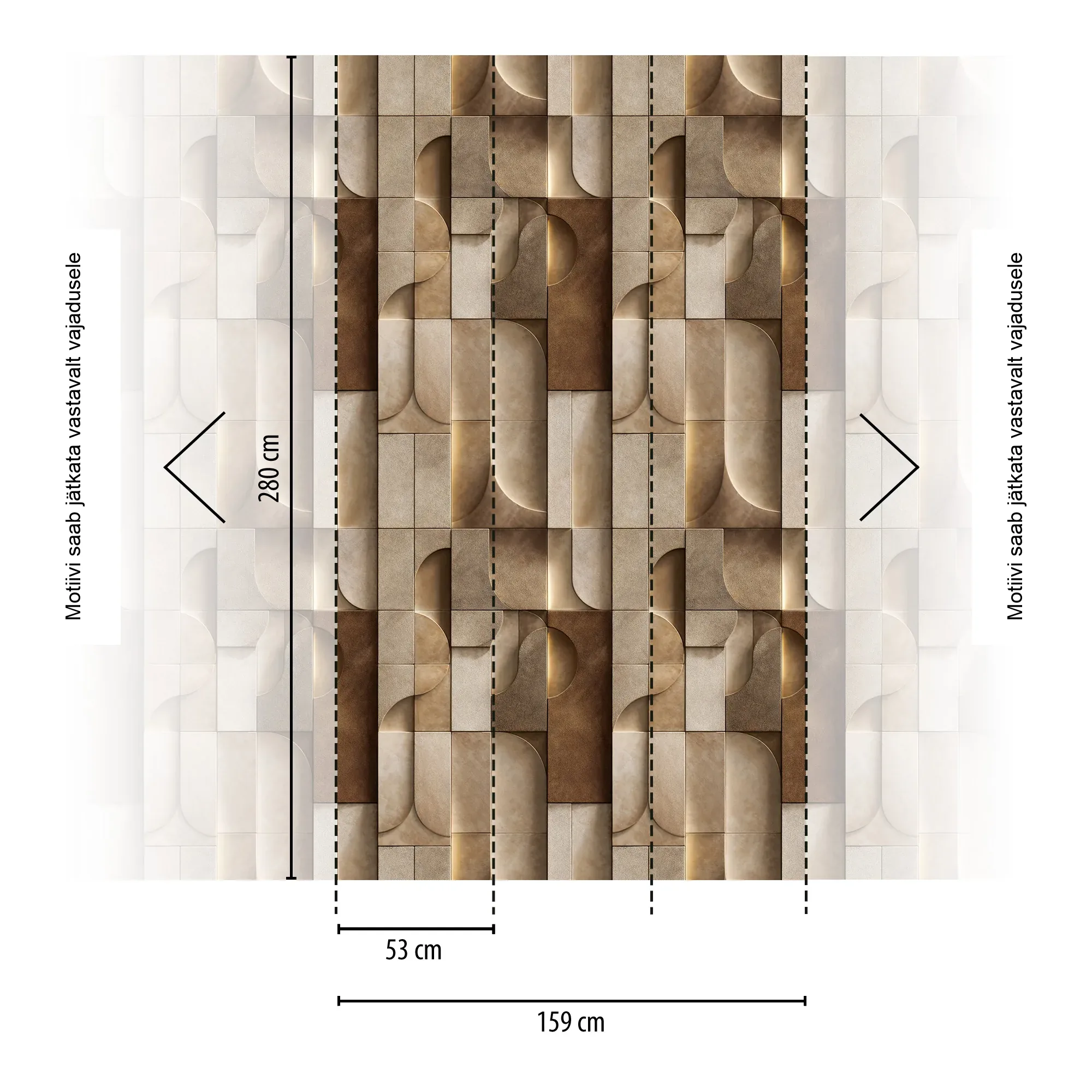 Geomeetrilise mustriga fliistapeet Livingwalls The Wall 4 – pruun – 792247 - Image 2