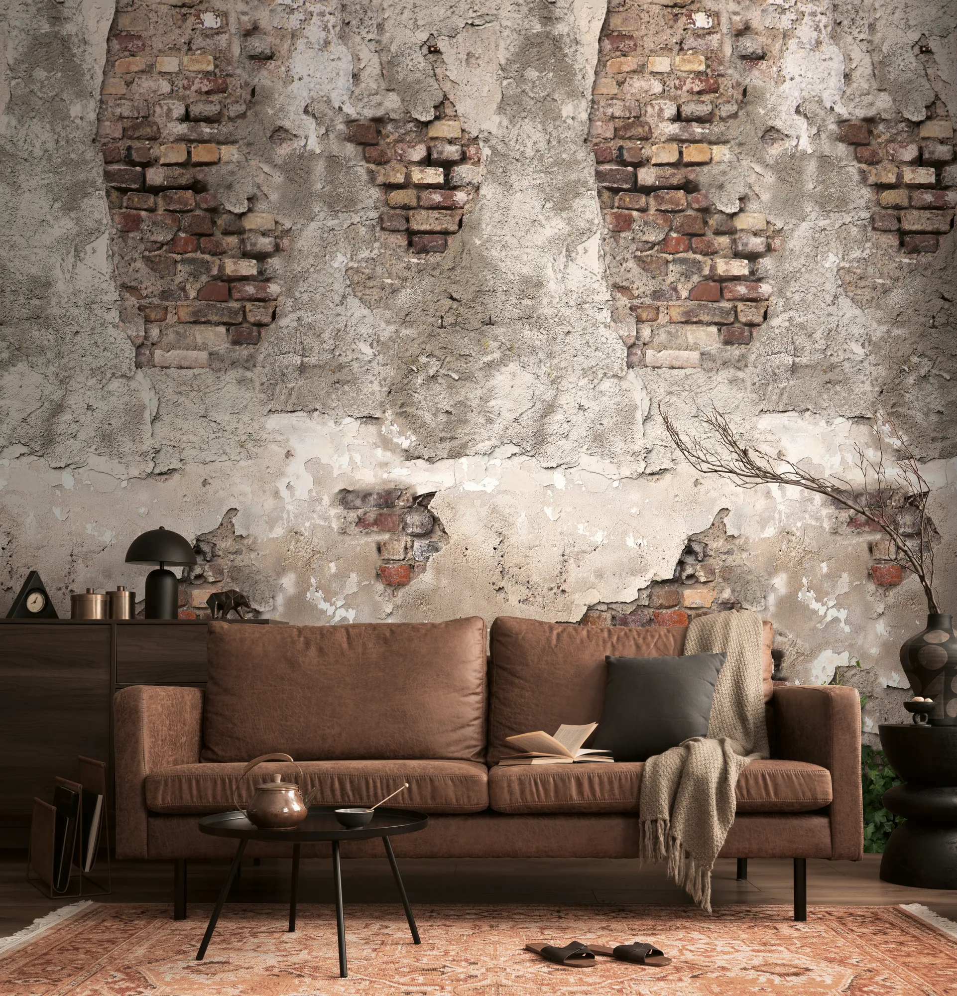 Kiviefektiga fliistapeet Livingwalls The Wall 4 – pruun – 792267 - Image 5