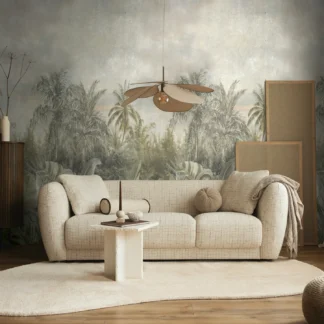 Troopilise lehemustriga fliistapeet Livingwalls The Wall 4 – roheline – 792269