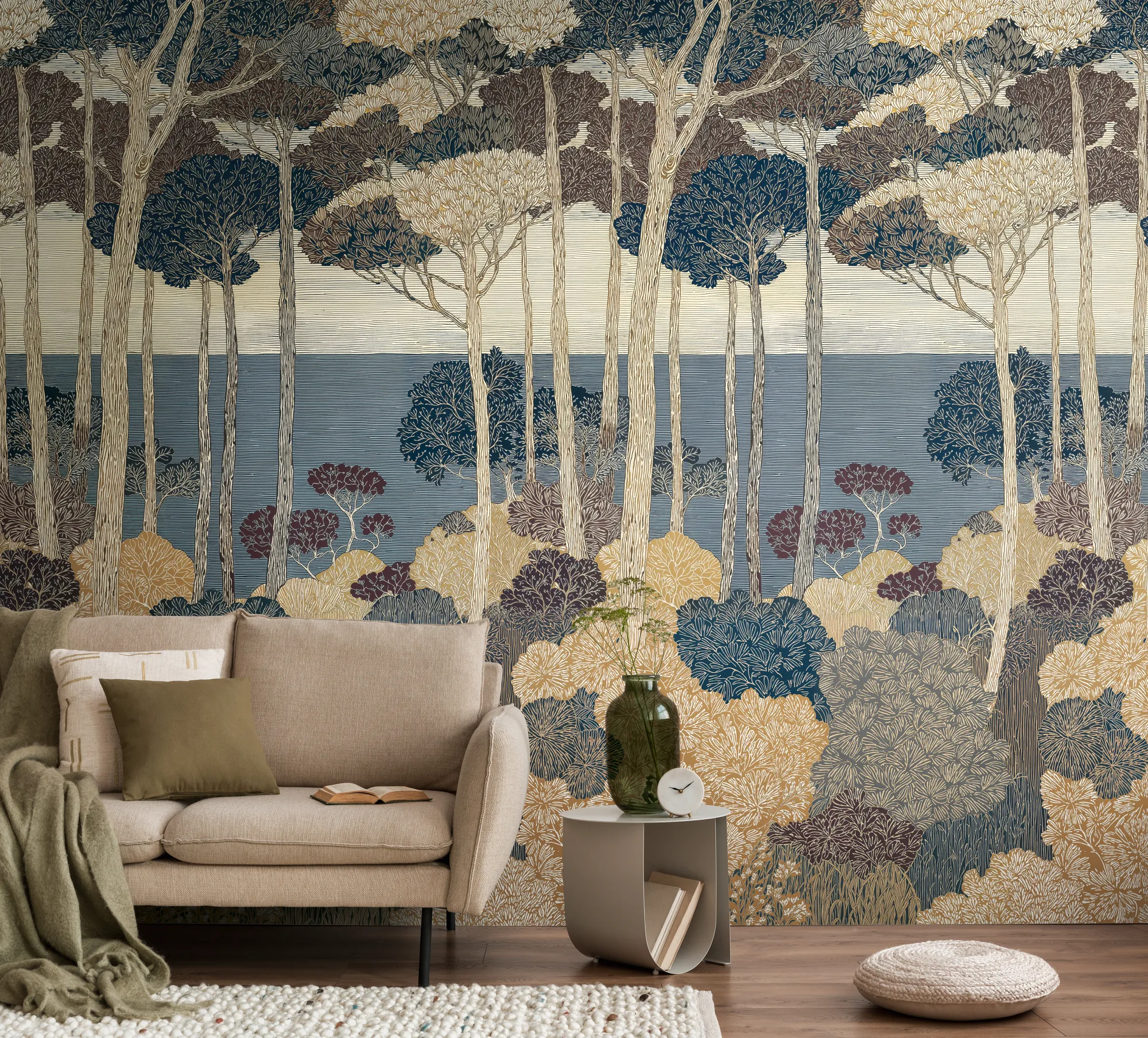Metsamotiiviga fliistapeet Livingwalls The Wall 4 – sinine – 792295