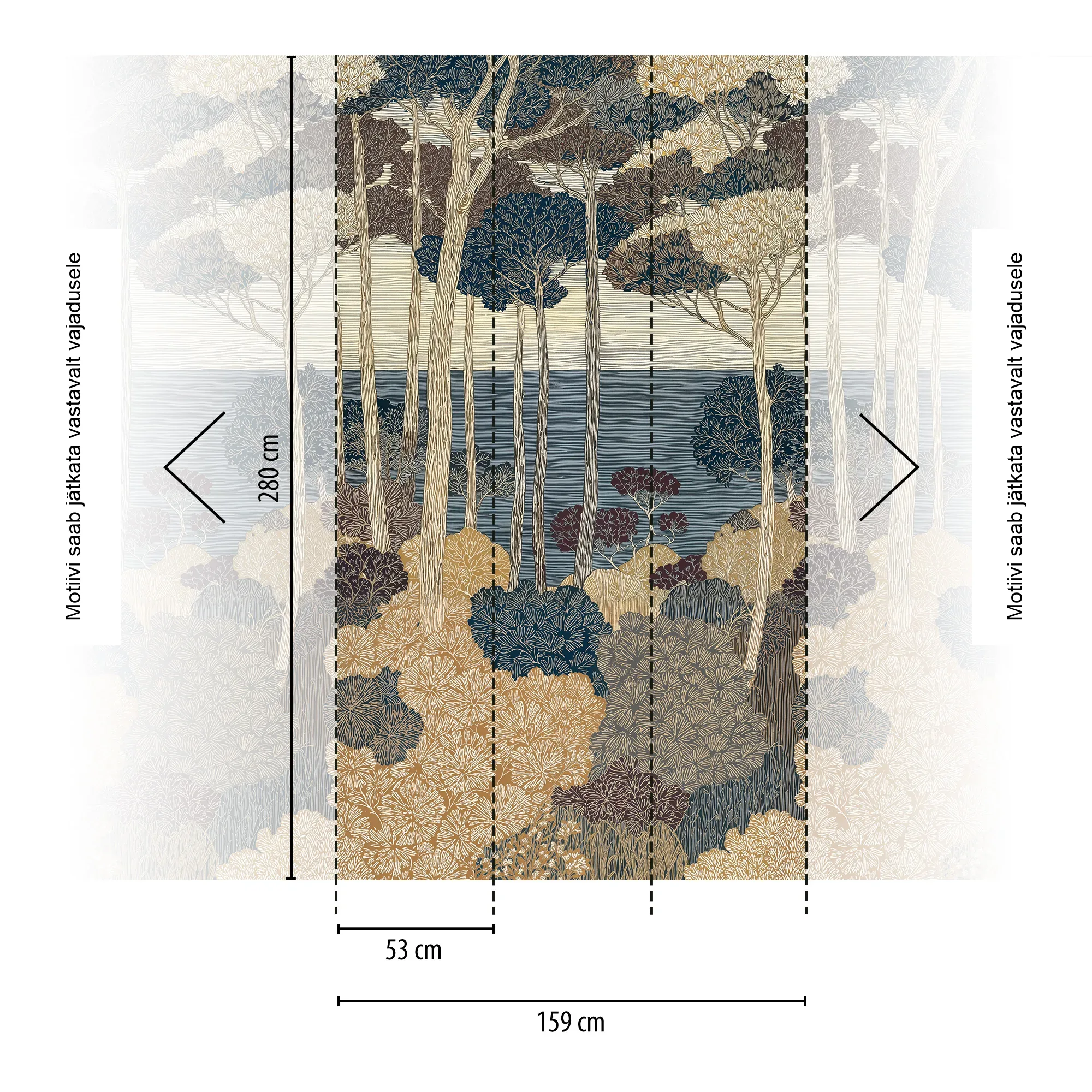 Metsamotiiviga fliistapeet Livingwalls The Wall 4 – sinine – 792295 - Image 2