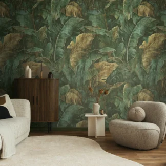 Troopilise lehemustriga fliistapeet Livingwalls The Wall 4 – roheline – 792298