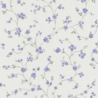 Valge ja sinine lillemustriga vinüülkattega fliistapeet – A.S. Création Fiori Country 792305