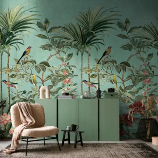 Linnumotiiviga fliistapeet Livingwalls The Wall 4 – sinine – 792462