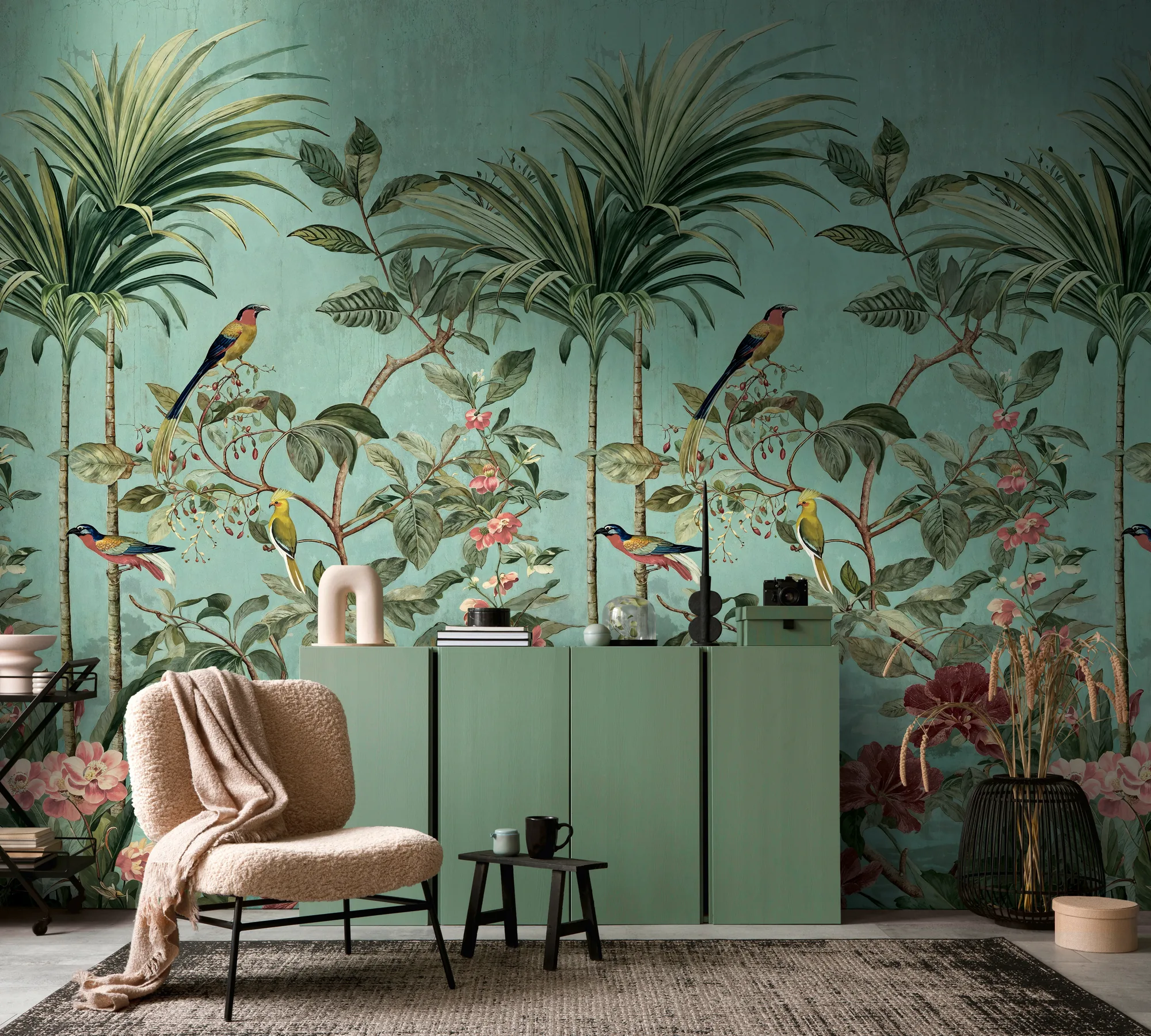 Linnumotiiviga fliistapeet Livingwalls The Wall 4 – sinine – 792462