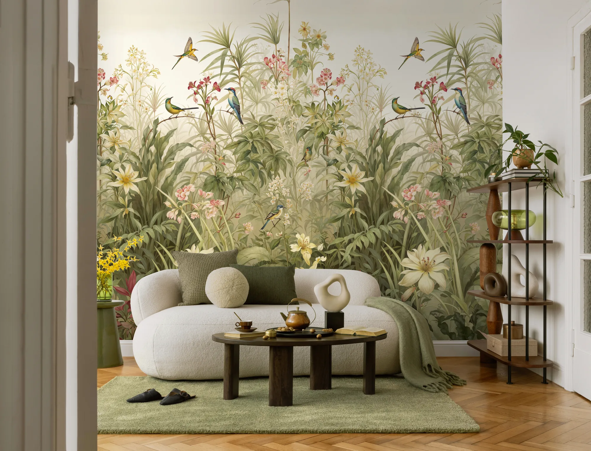 Linnumotiiviga fliistapeet Livingwalls The Wall 4 – beež – 792466