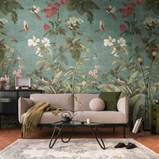 Linnumotiiviga fliistapeet Livingwalls The Wall 4 – sinine – 792468