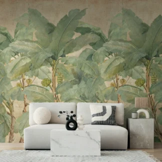 Troopilise lehemustriga fliistapeet Livingwalls The Wall 4 – roheline – 792469
