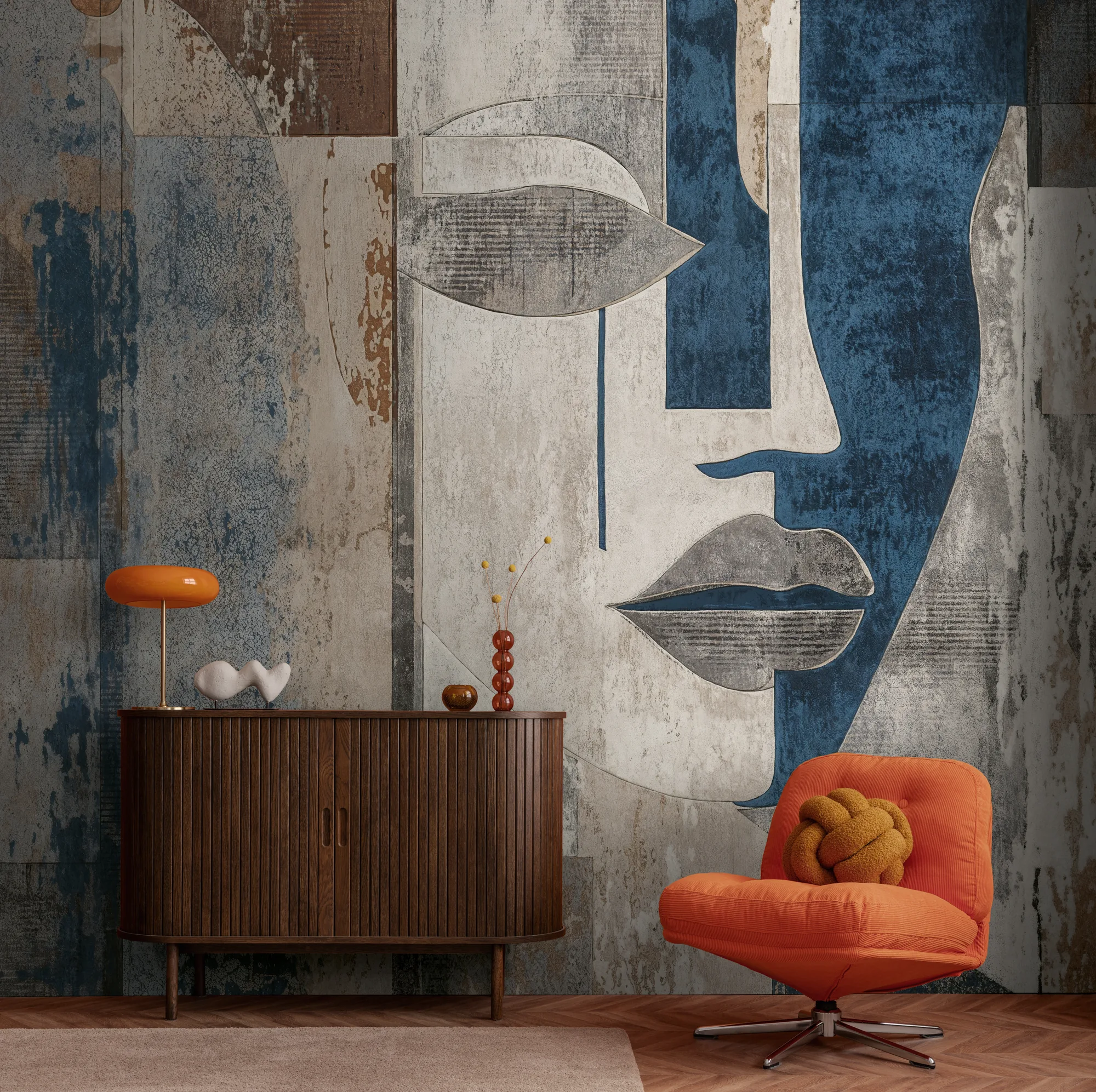 Abstraktse mustriga fliistapeet Livingwalls The Wall 4 – sinine – 792472 - Image 5