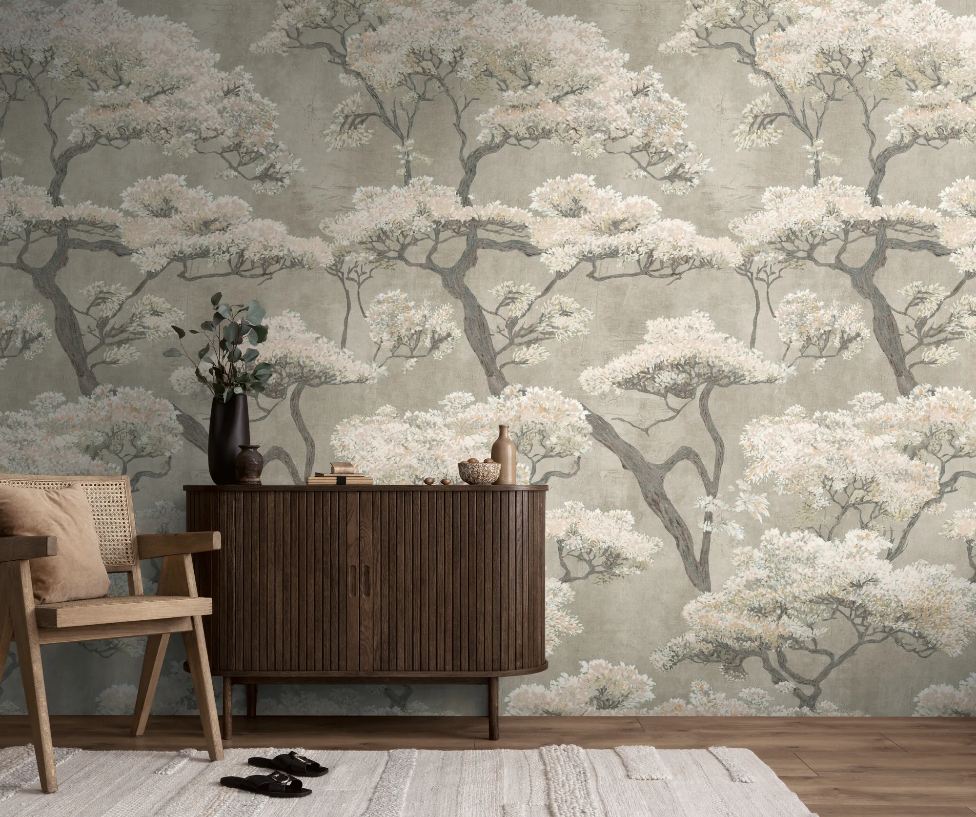 Metsamotiiviga fliistapeet Livingwalls The Wall 4 – kreemikas – 792482