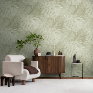 Troopilise lehemustriga fliistapeet Livingwalls The Wall 4 – roheline – 792494