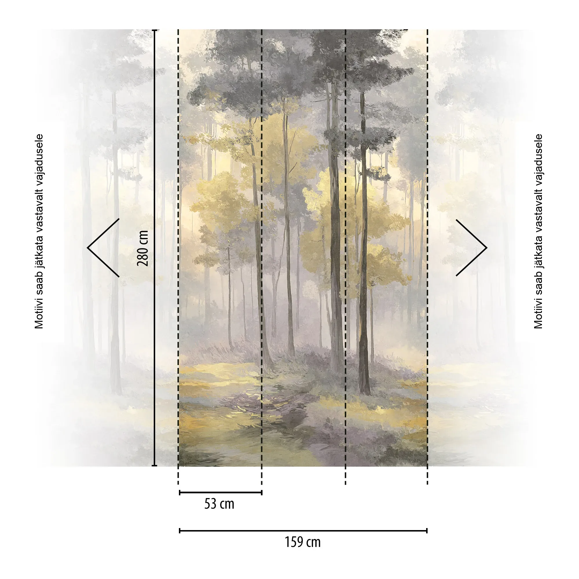 Metsamotiiviga fliistapeet Livingwalls The Wall 4 – kollane – 792499 - Image 2