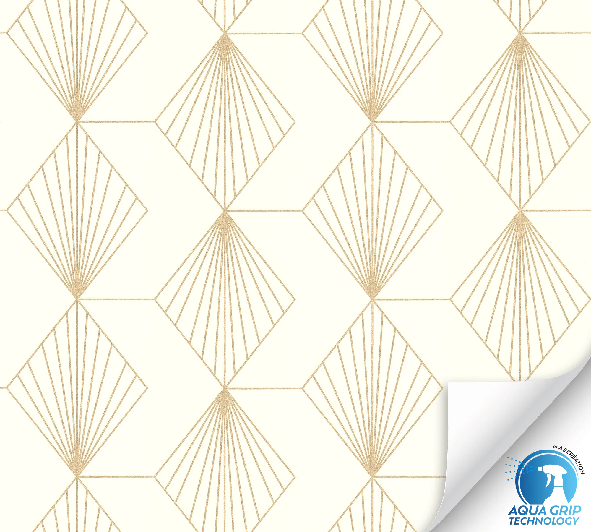 Art déco mustriga fliistapeet kreemikas ja kuldne WOW – 784941 - Image 3