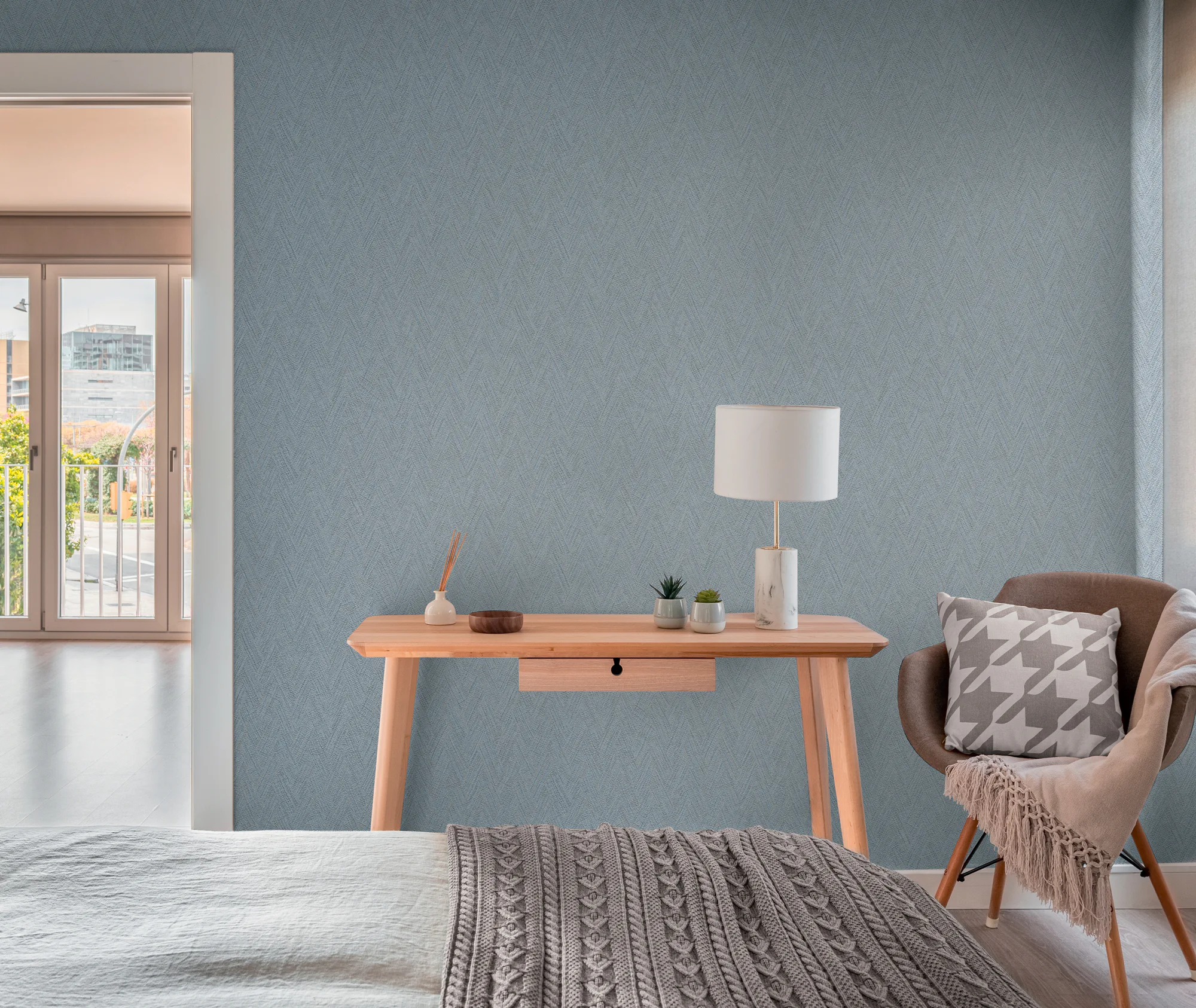 Lehemustriga fliistapeet sinine ja pruun Hygge 3 – 790925 - Image 6
