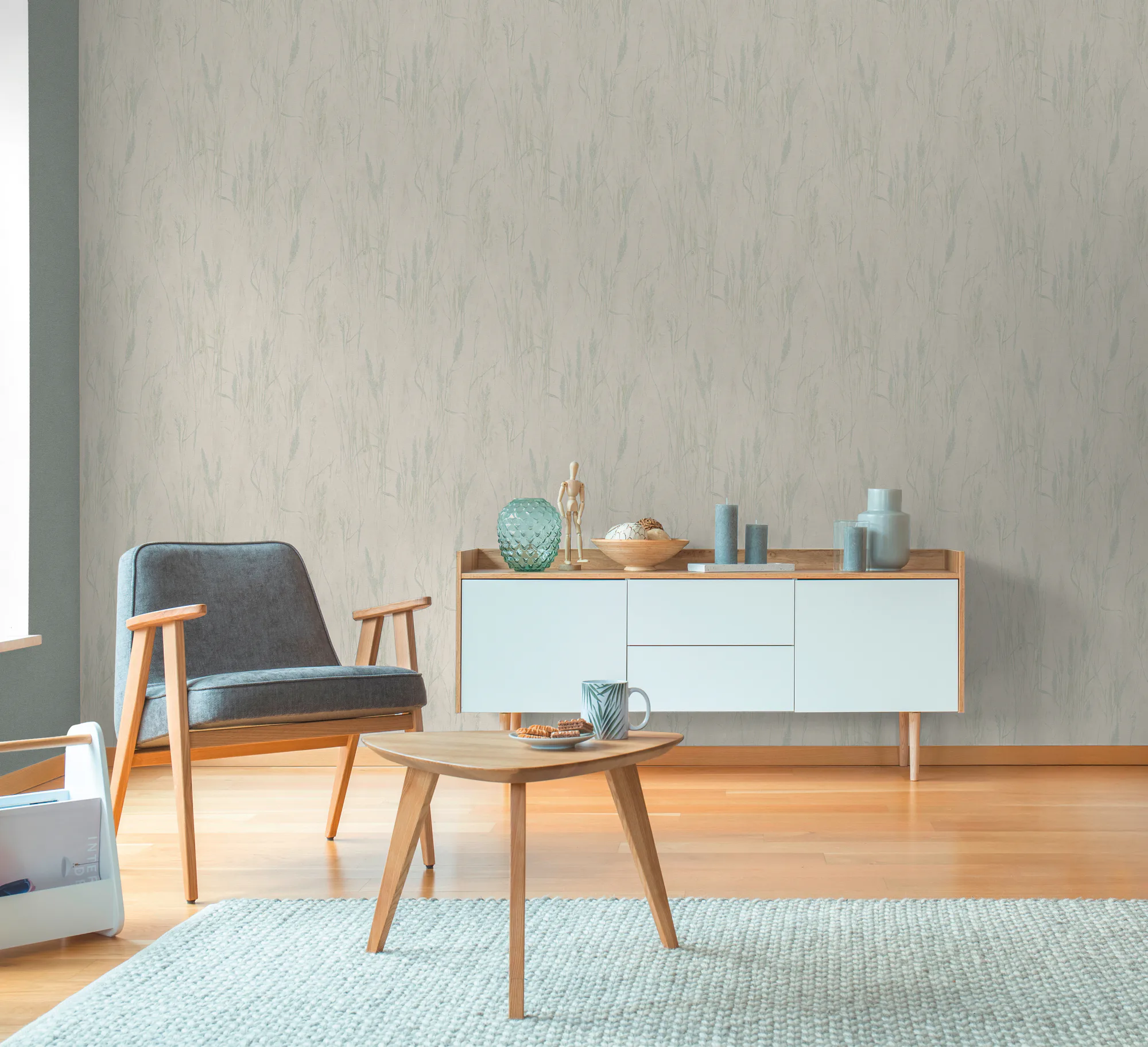 Lillemustriga fliistapeet kreemikas ja sinine Hygge 3 – 790945 - Image 2