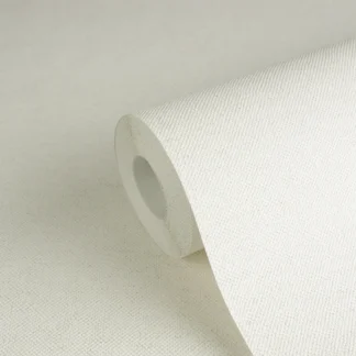 Tekstiilse ilmega ühetooniline fliistapeet kreemikas ja valge Hygge 3 – 790982