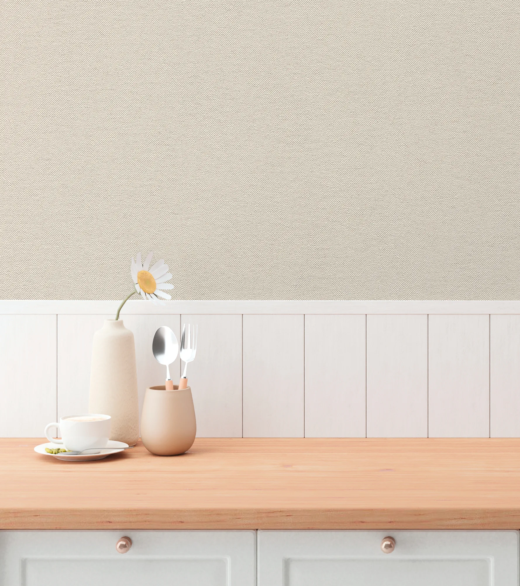 Tekstiilse ilmega ühetooniline fliistapeet beež Hygge 3 – 790988 - Image 3
