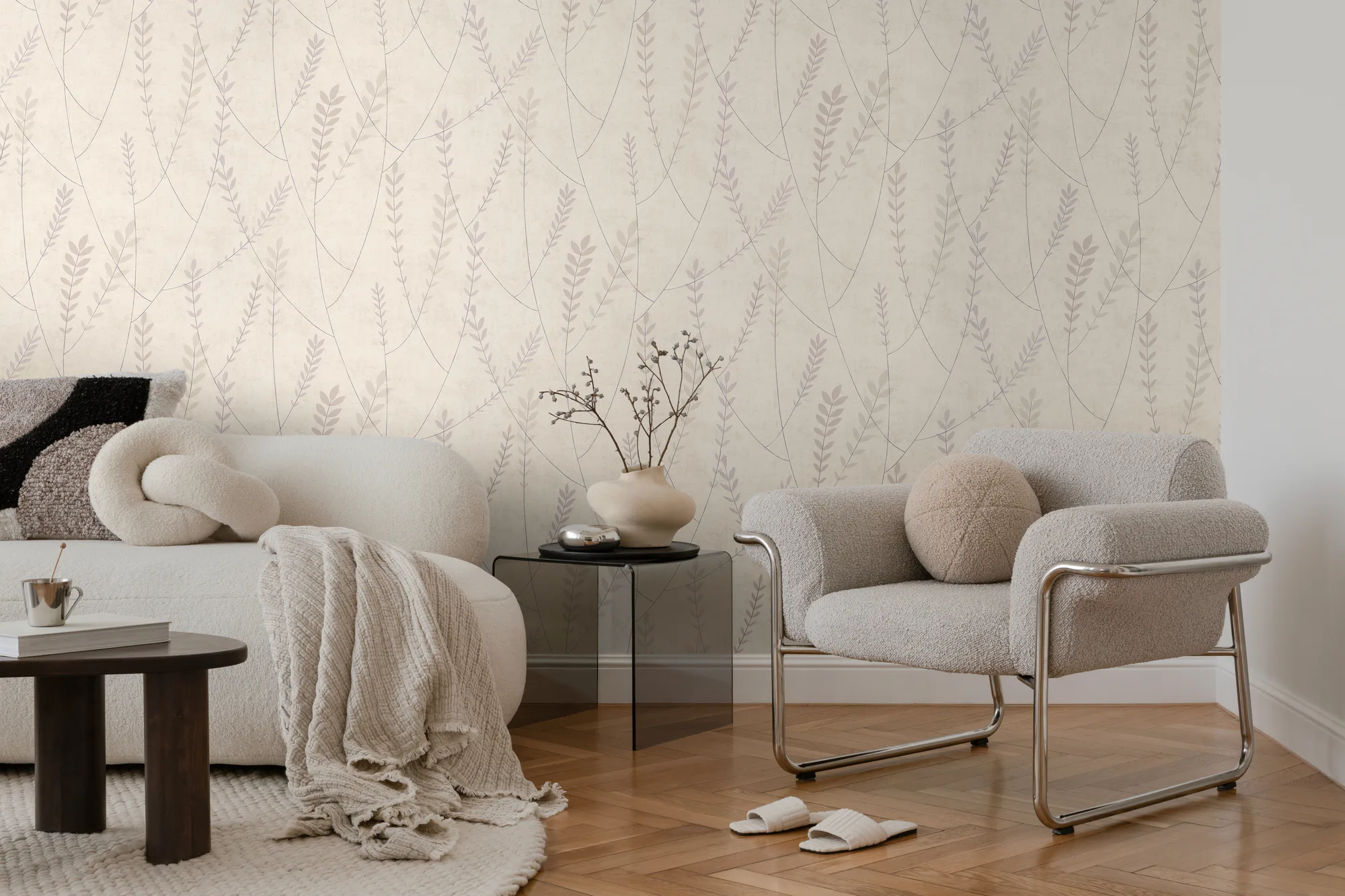 Lehe- ja väädimustriga fliistapeet hall Nordic Feeling – 791464 - Image 6