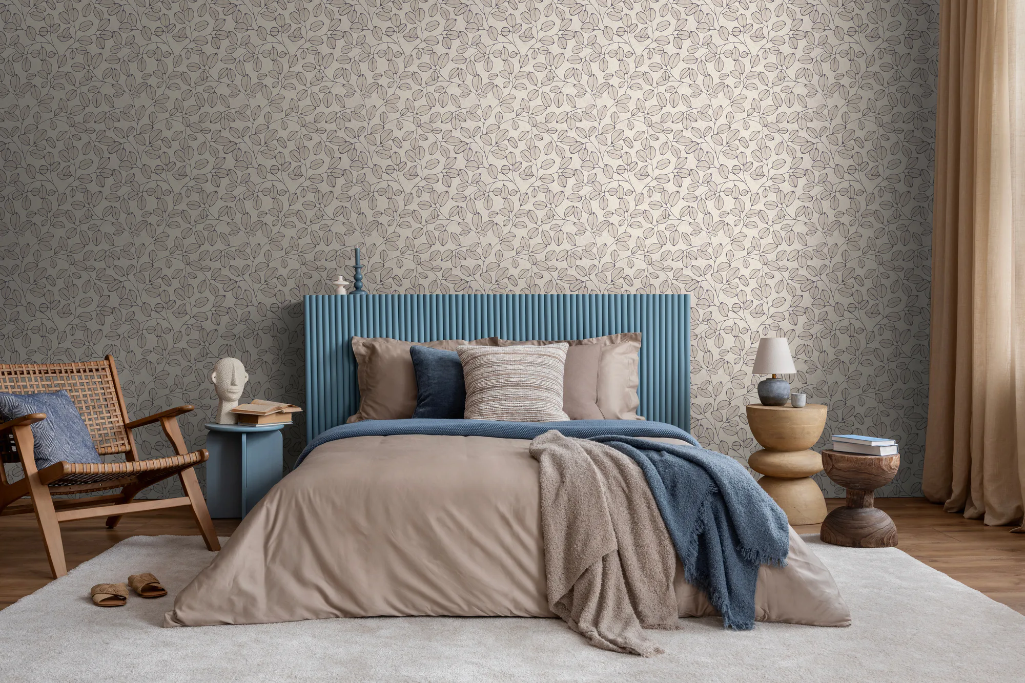 Lehemustriga fliistapeet hall ja valge Nordic Feeling – 791484 - Image 6