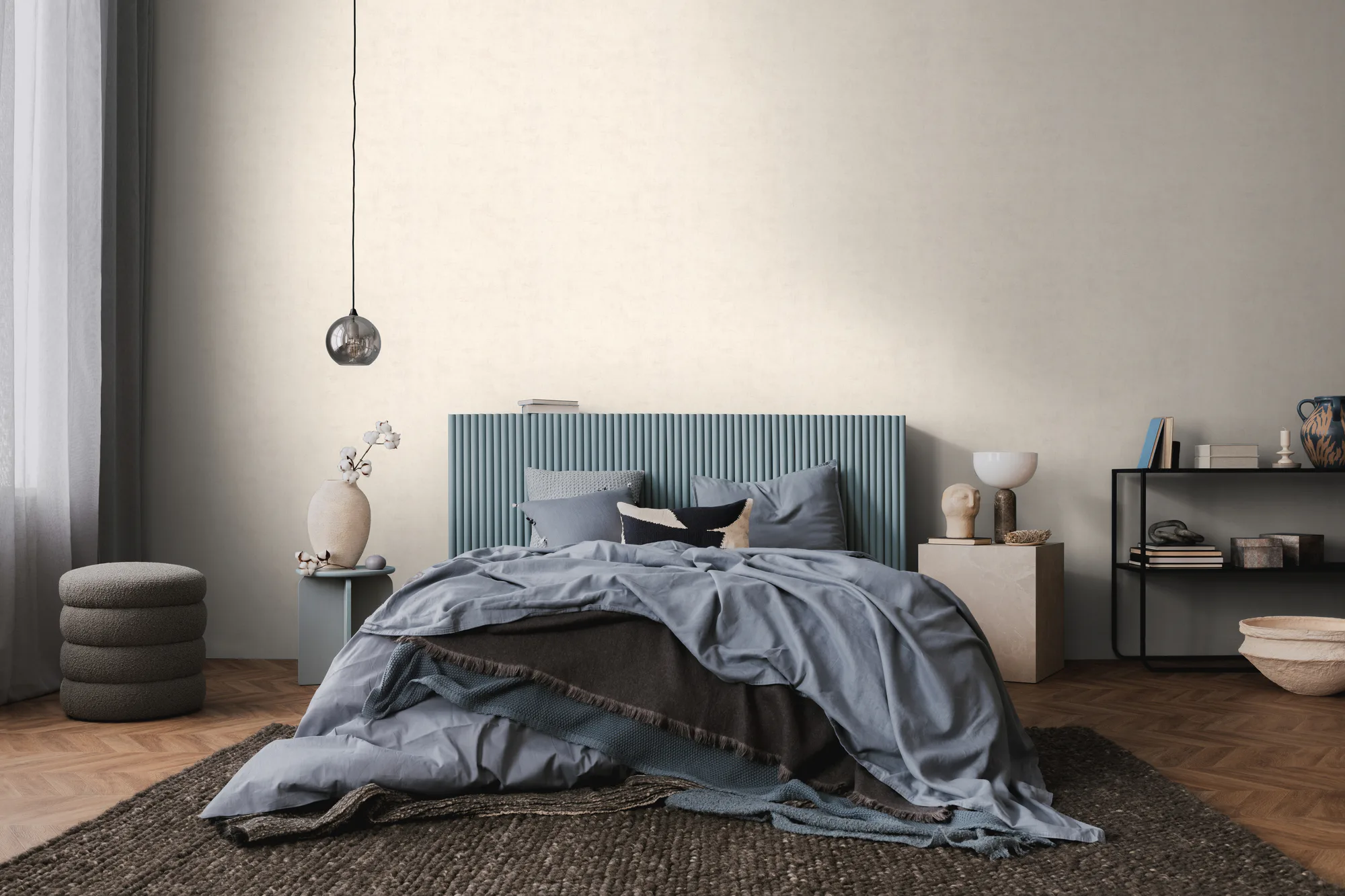Tekstiilse ilmega ühetooniline fliistapeet kreemikas ja valge Nordic Feeling – 791539 - Image 6
