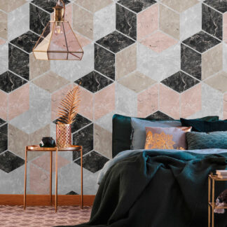 Geomeetrilise mustriga fliistapeet The Wall II – 393191