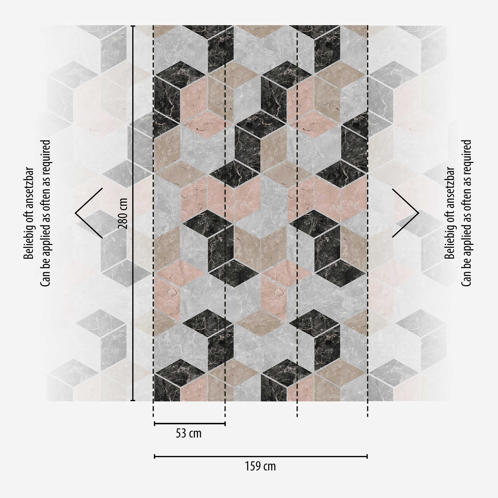 Geomeetrilise mustriga fliistapeet The Wall II – 393191 - Image 2